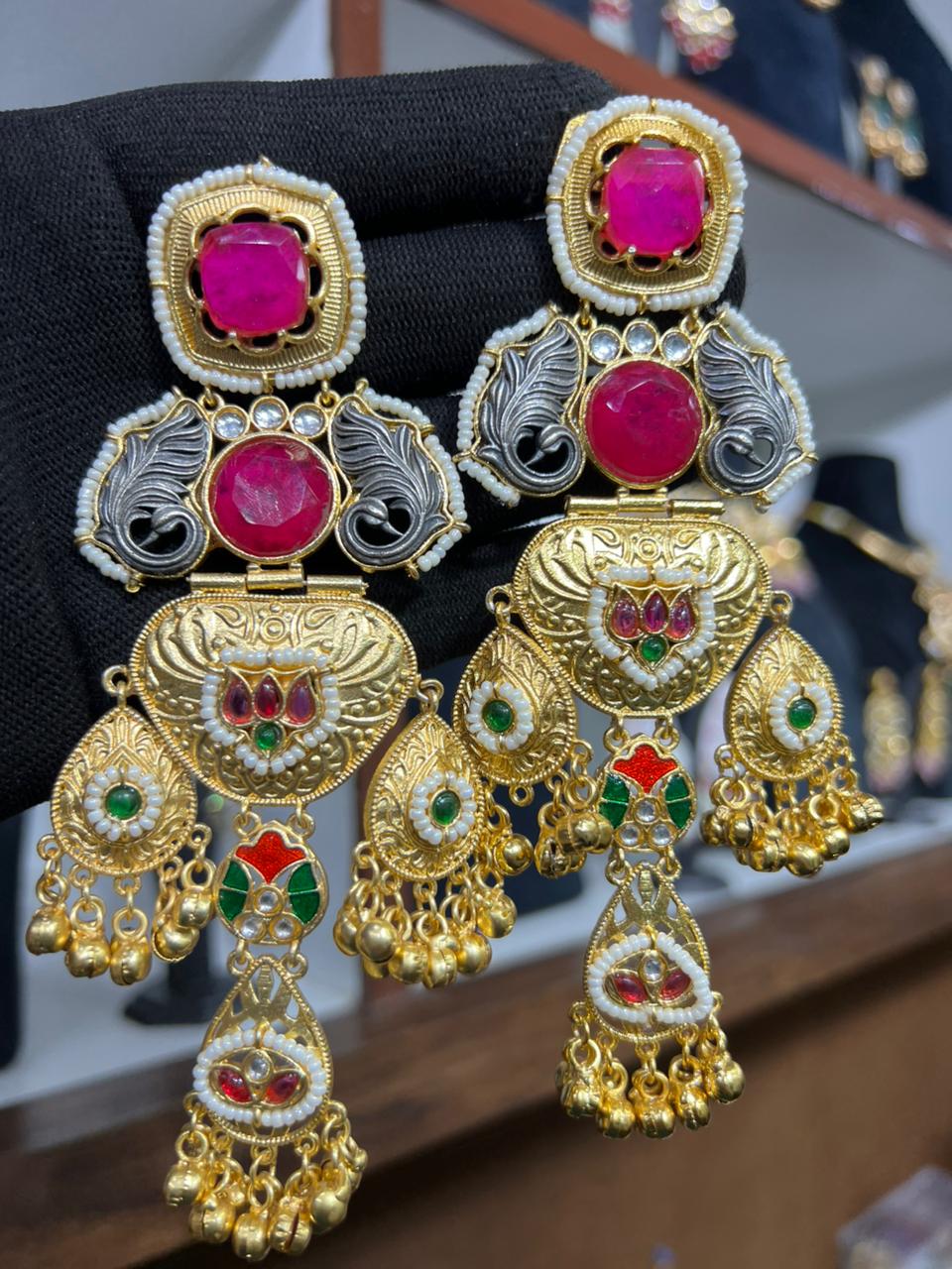 Crimson Lotus Earrings