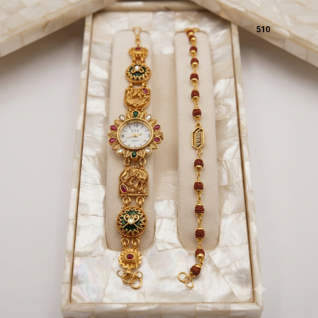 Heritage Watch Rakhi Bracelet Combo