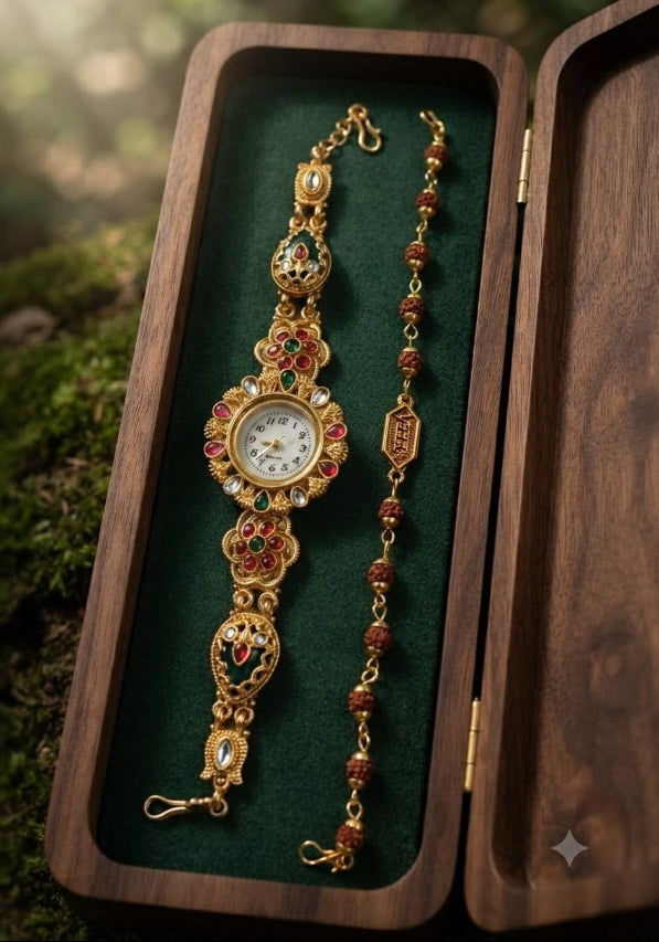 Heritage Watch Rakhi Bracelet Combo