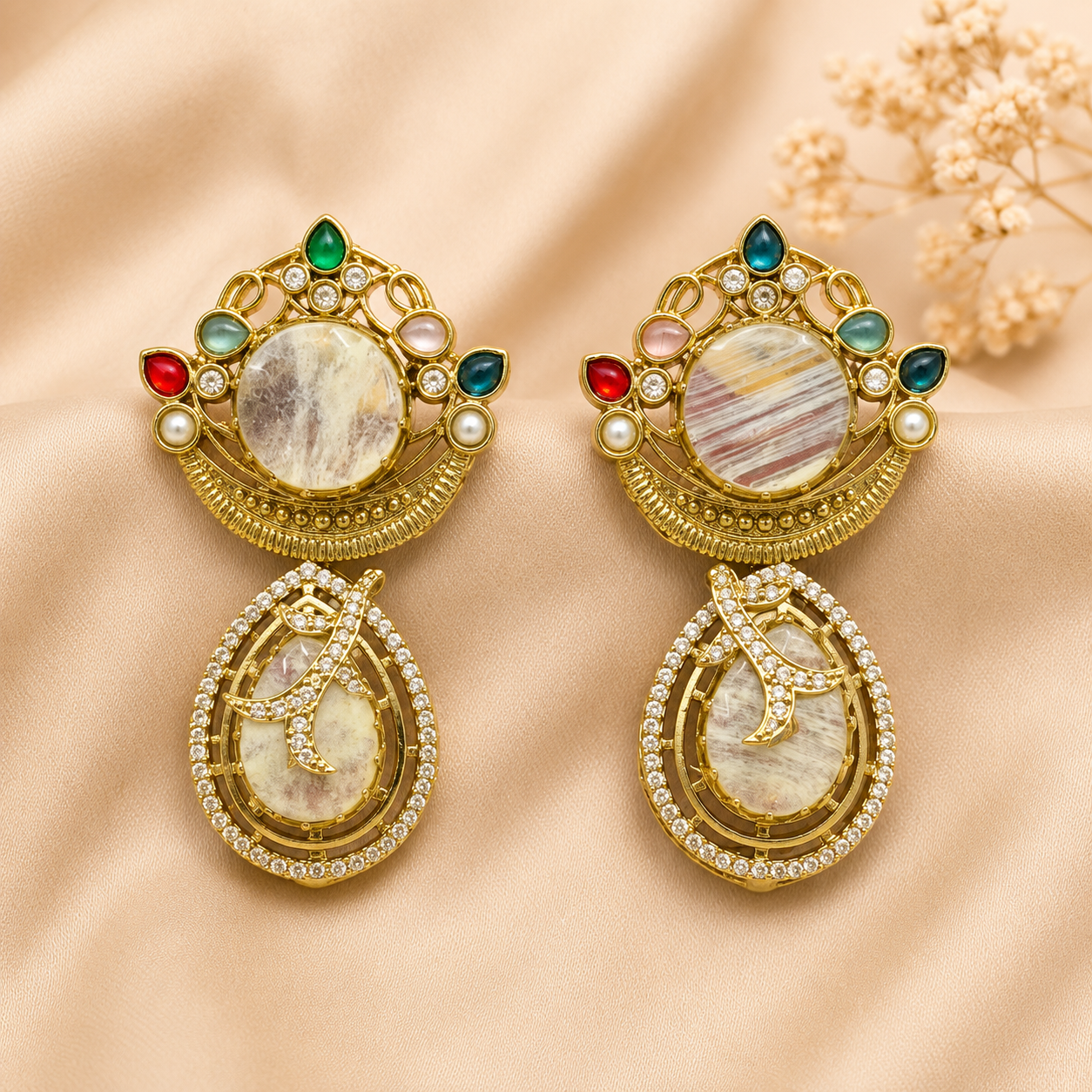 Turkish Sabyasachi-Inspired Brass Statement Earrings