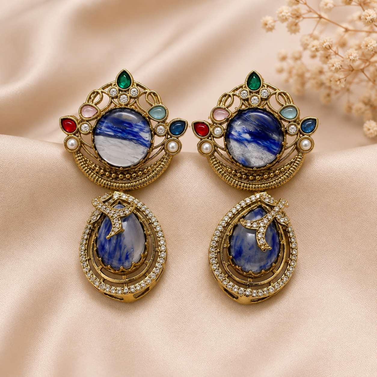 Turkish Sabyasachi-Inspired Brass Statement Earrings
