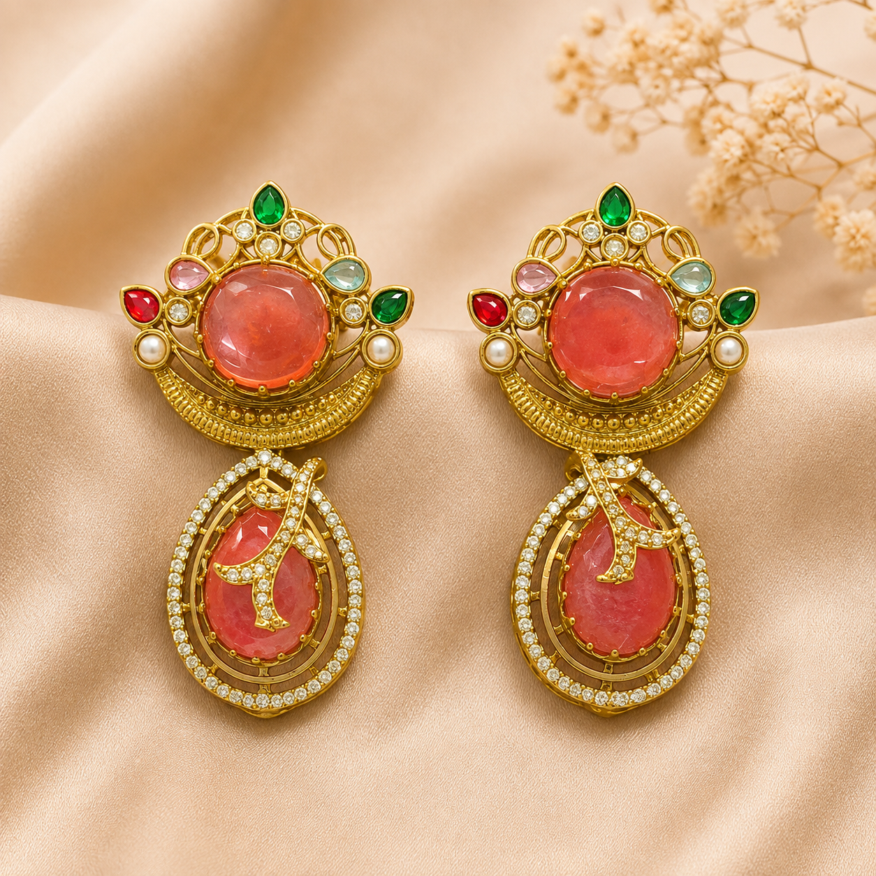 Turkish Sabyasachi-Inspired Brass Statement Earrings