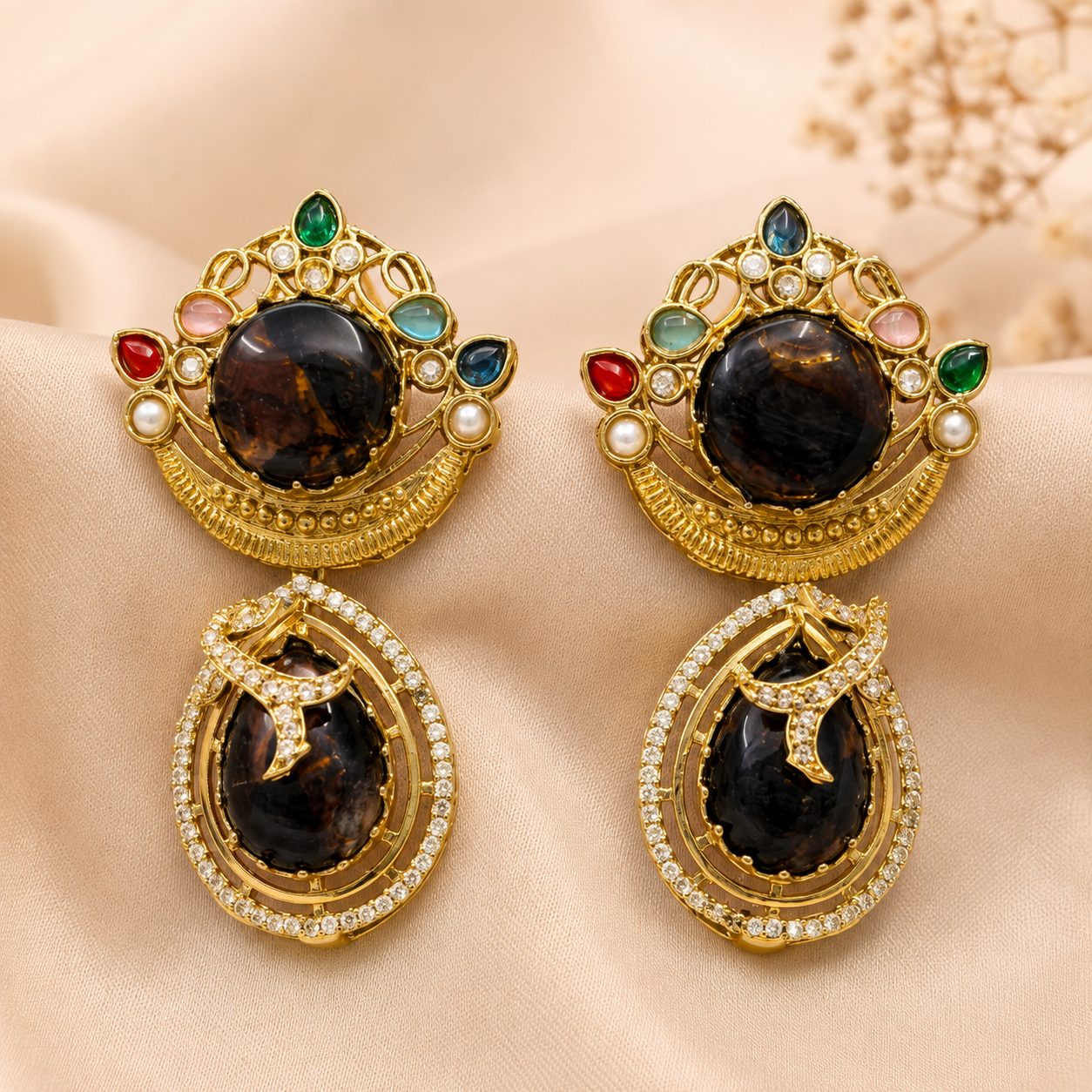 Turkish Sabyasachi-Inspired Brass Statement Earrings