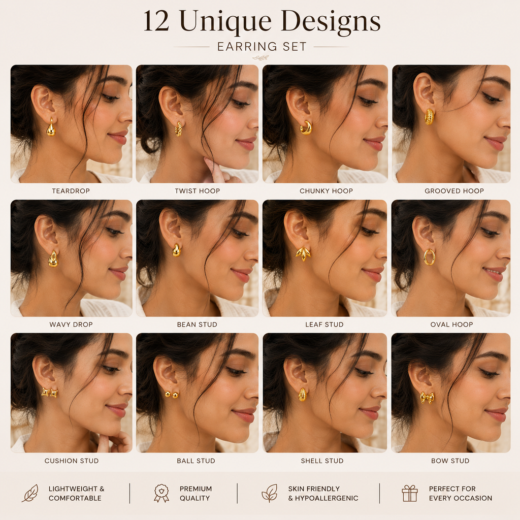 12 Pair Earrings Gift Box