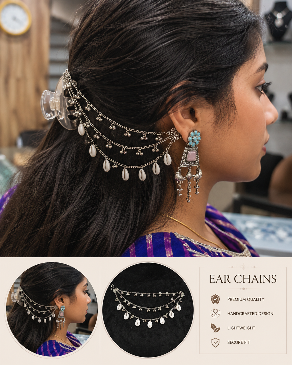 Garba Special Oxidised Earchains