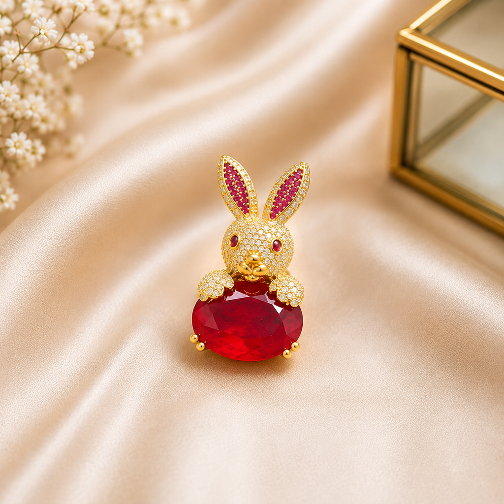 Luxury Crystal Bunny Brooch Pin