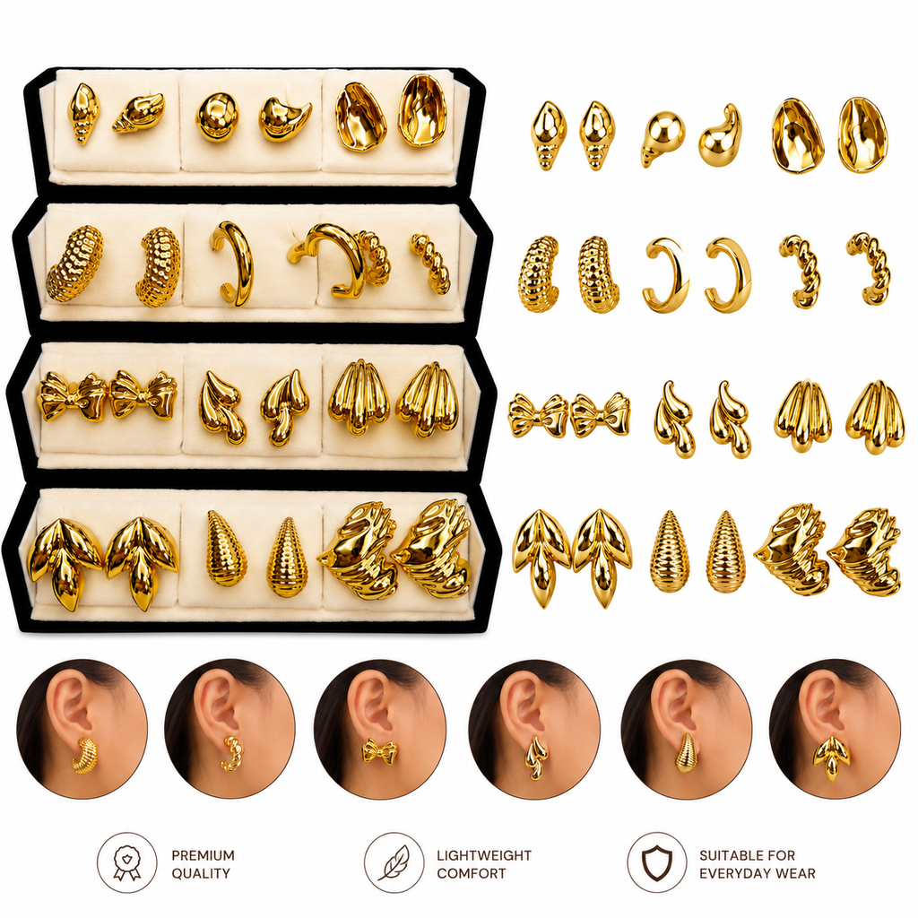 12 Pair Earrings Gift Box