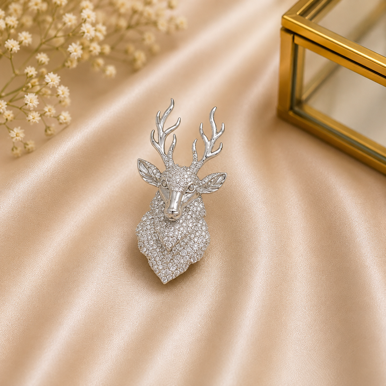 Royal Stag Head Brooch