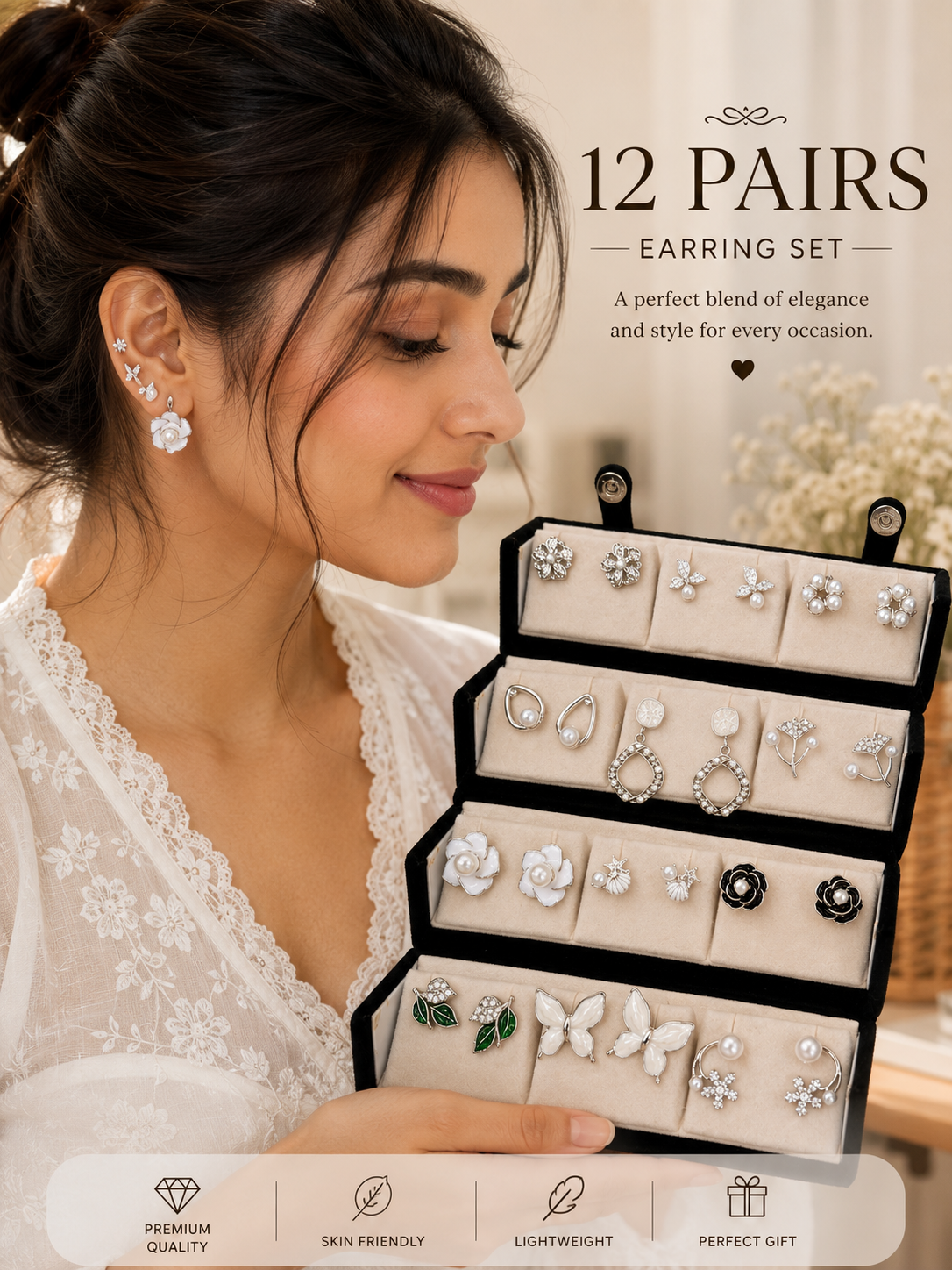 12 Pair Earrings Gift Box