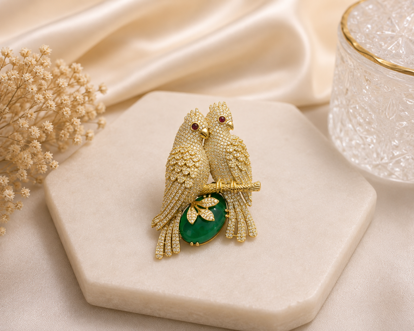Luxury Love Birds Brooch