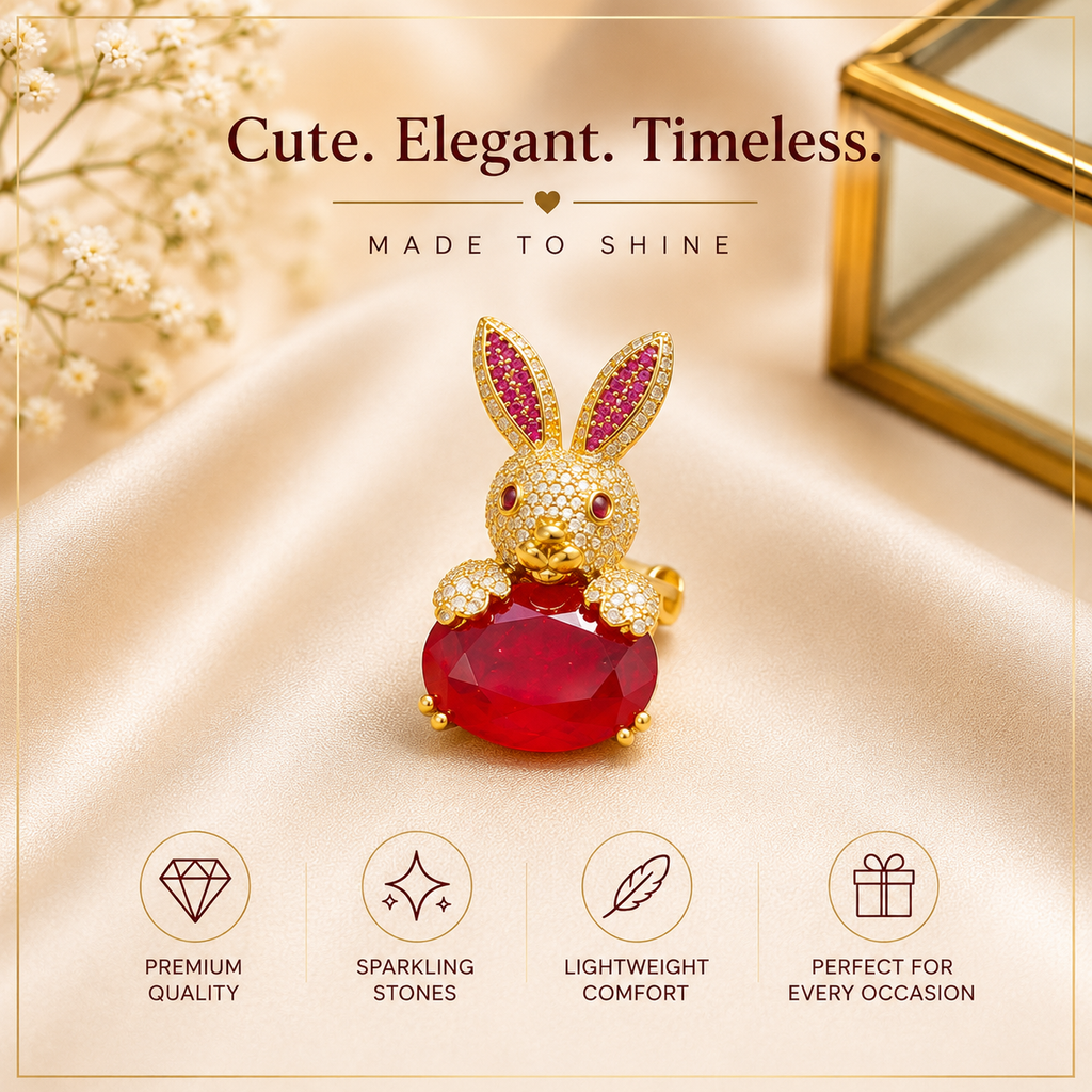 Luxury Crystal Bunny Brooch Pin