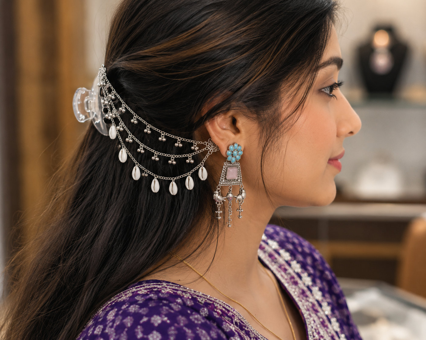 Garba Special Oxidised Earchains